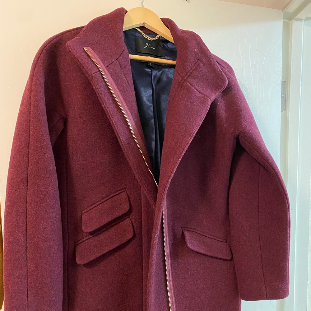 J Crew Cocoon Coat 4 Nello Gori Stadium Cloth Brick Red